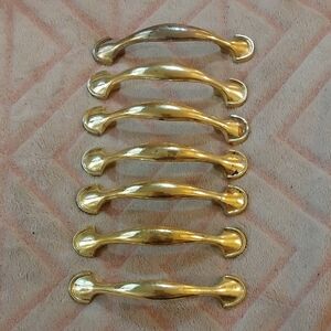 Vintage Brass Drawer Pulls - Set of 7